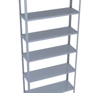 Estante de aço com 06 bandejas 30cm 1,98x0,30m - Cinza.