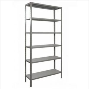 Estante de aço 40cm c/6 plateiras Reguláveis- Cinza linha Leve - 2,00x0,40